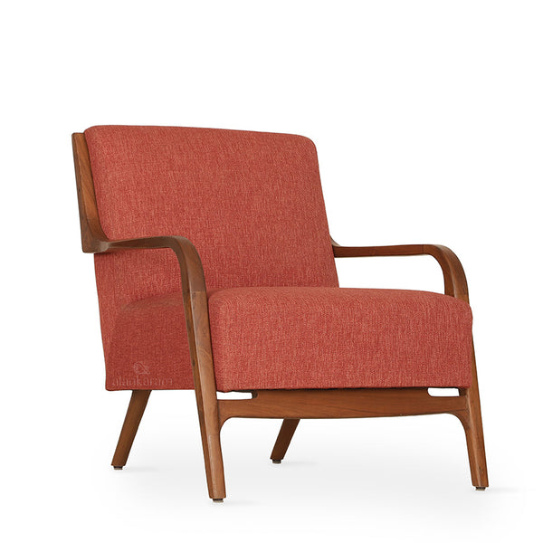 Tordu - Lounge Chair With Red Fabric