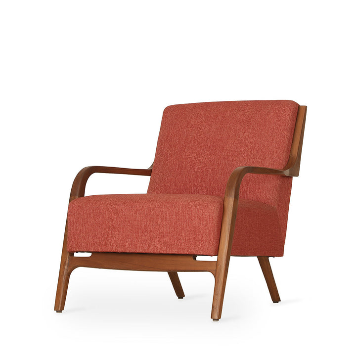 Tordu - Lounge Chair With Red Fabric