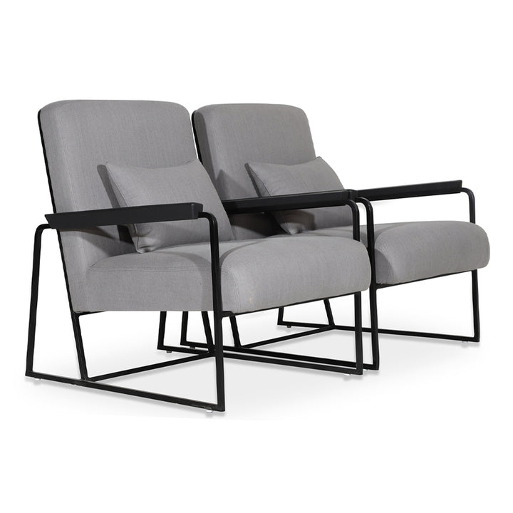 Tubli - Lounge Chair with Grey Fabric