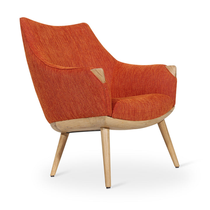 Ucho - Lounge Chair With Orange Fabric