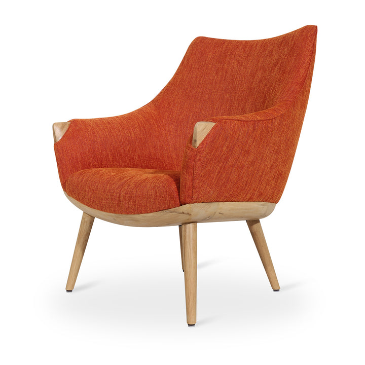 Ucho - Lounge Chair With Orange Fabric