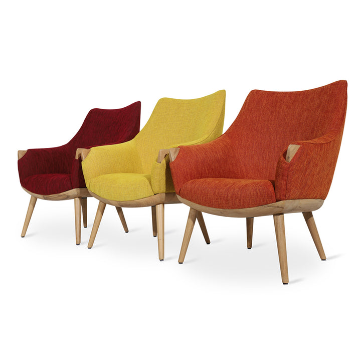 Ucho - Lounge Chair With Orange Fabric
