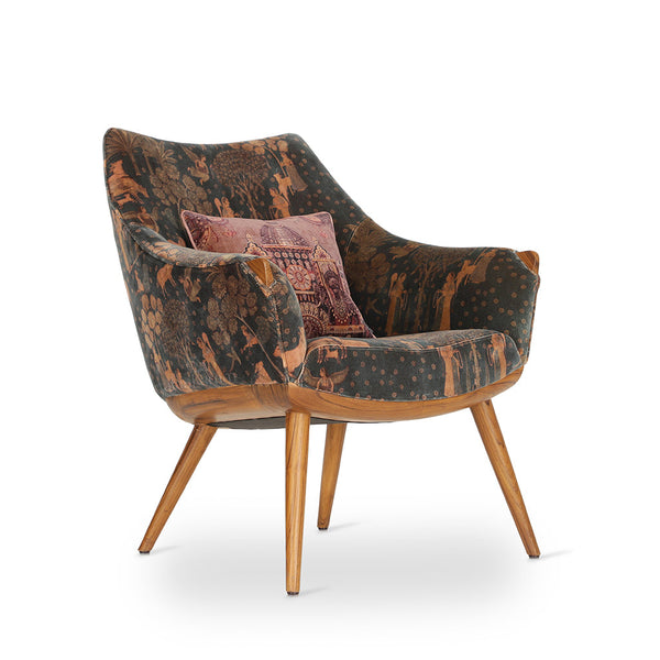 Ucho - Lounge Chair With Multicolor Fabric
