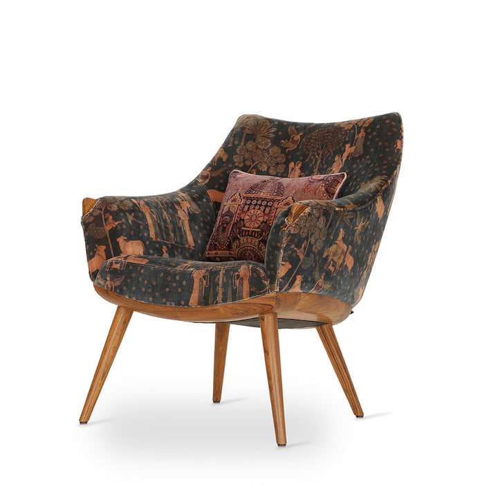 Ucho - Lounge Chair With Multicolor Fabric