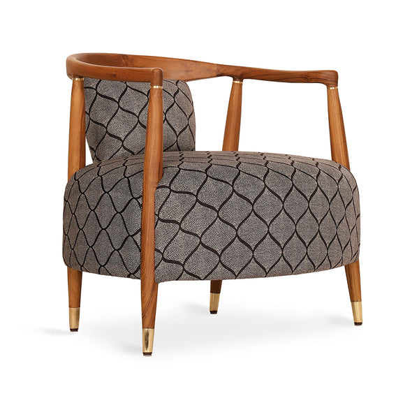 Uru - Teak Lounge Chair, Brass Accentuation