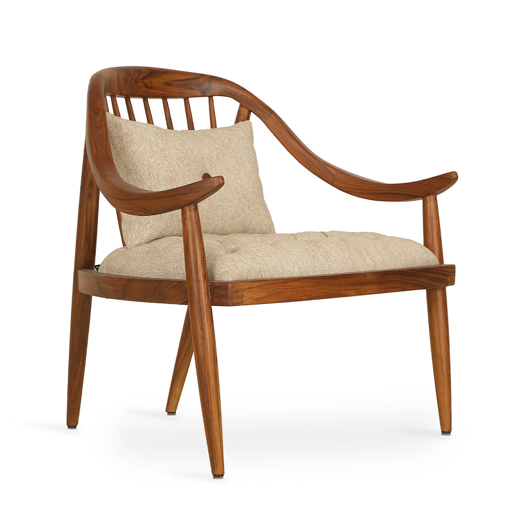 Vakra - Teak Lounge Chair | Alankaram
