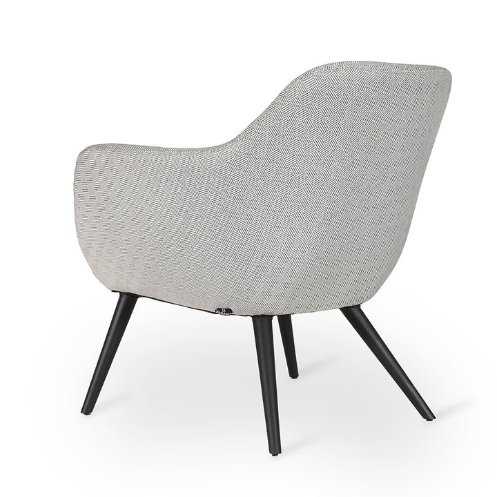 Yarmi - Lounge Chair with Grey and Black Stripes Fabric