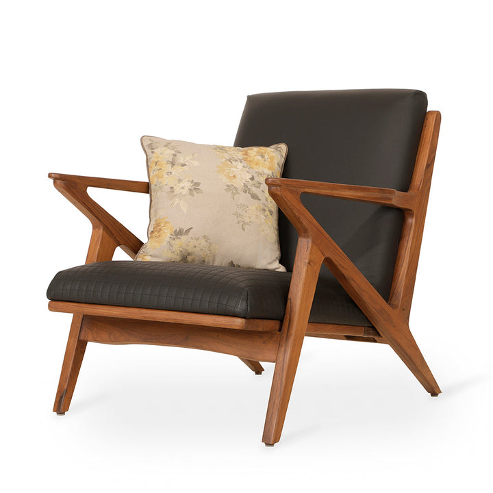 Z-Chair - Lounge Chair with Black Leather