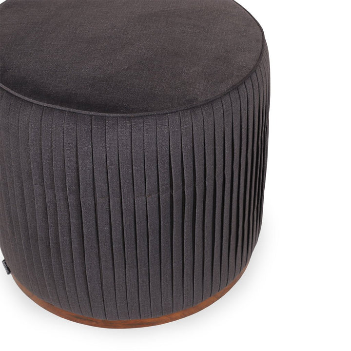 Pouffe - Teakwood Round Ottoman