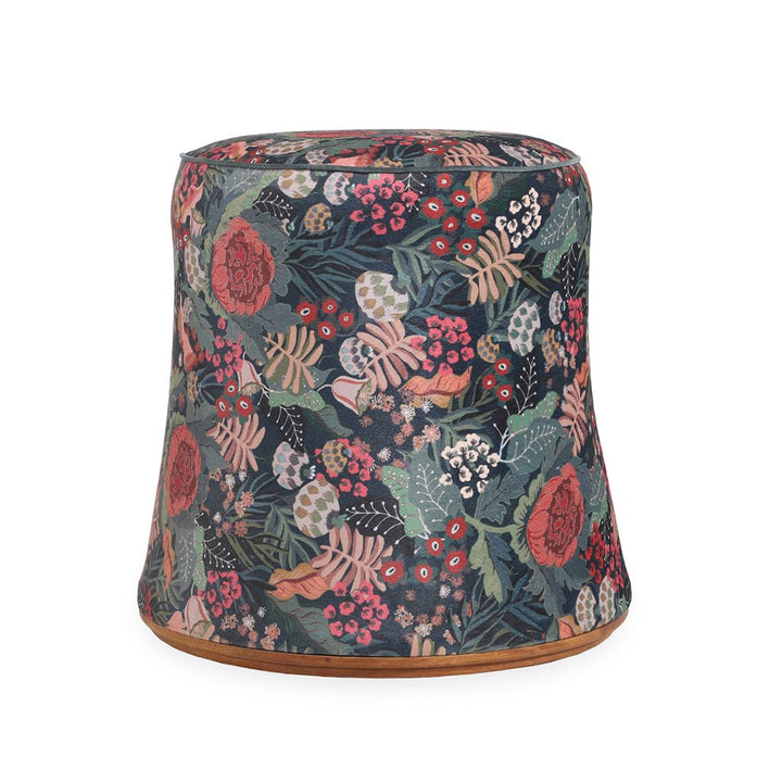 Pouffe - Teakwood Round Ottoman