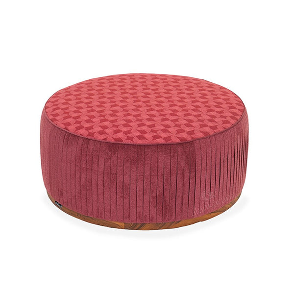 Pouffe - Teakwood Round Ottoman