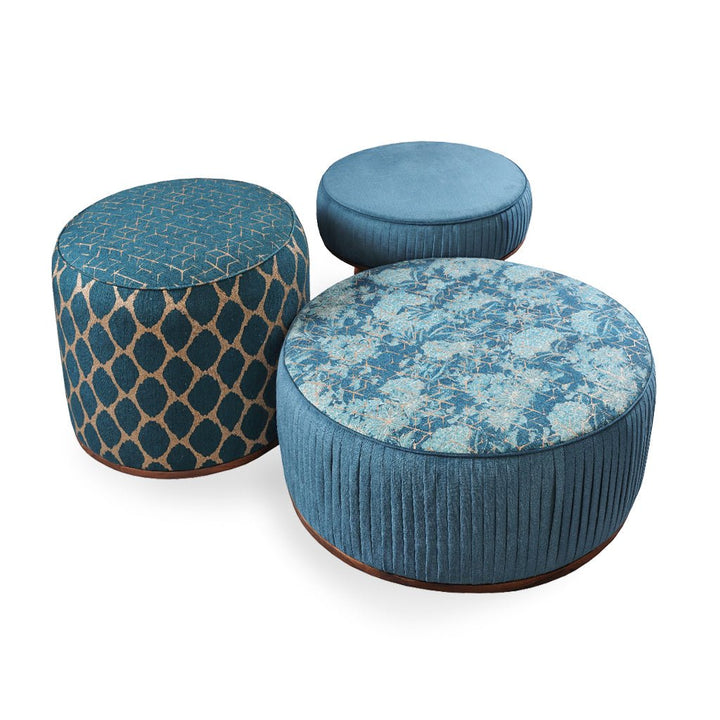 Pouffe - Teakwood Round Ottoman