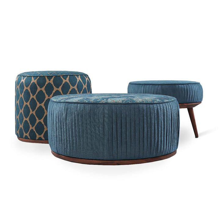 Pouffe - Teakwood Round Ottoman