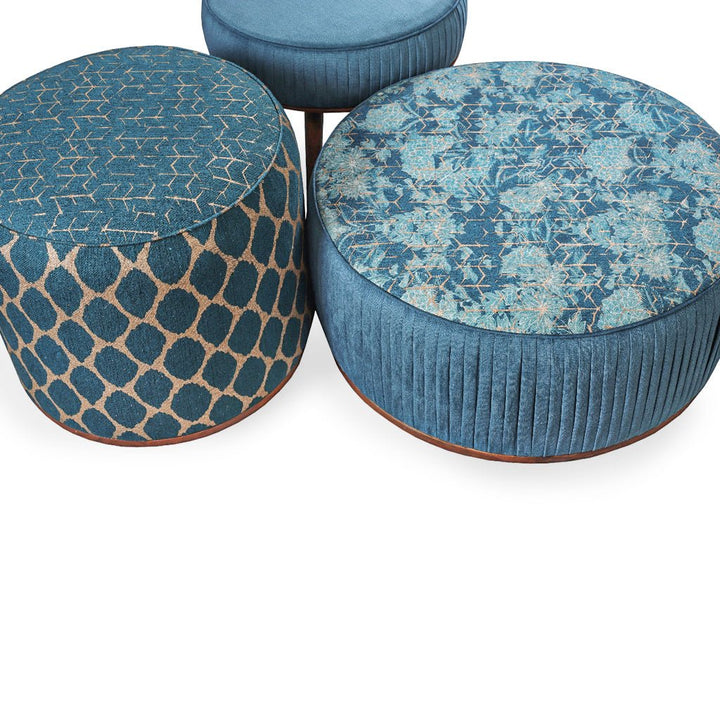 Pouffe - Teakwood Round Ottoman
