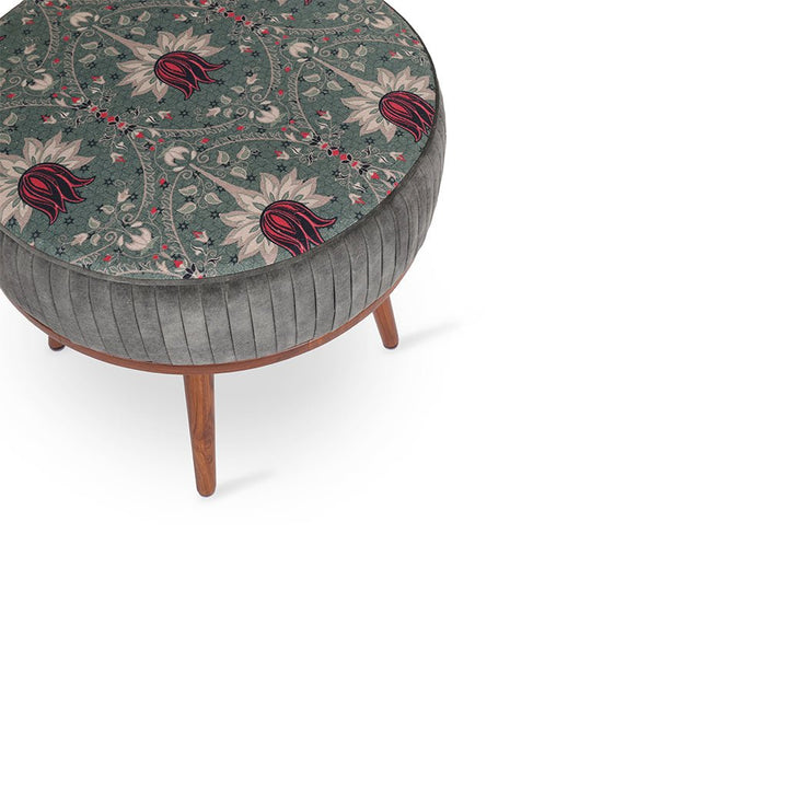 Zoya - Teakwood Round Ottoman