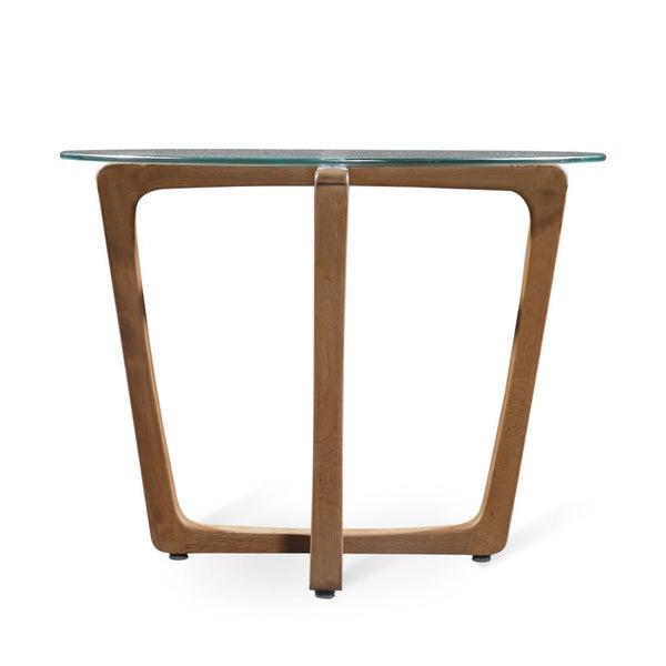 Cerah - Solidwood Side Table with Glass Top