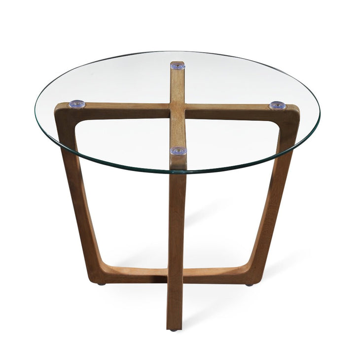 Cerah - Solidwood Side Table with Glass Top