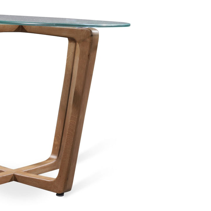 Cerah - Solidwood Side Table with Glass Top