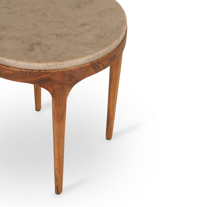 Ikhola - Teakwood Side Table with Stone Top