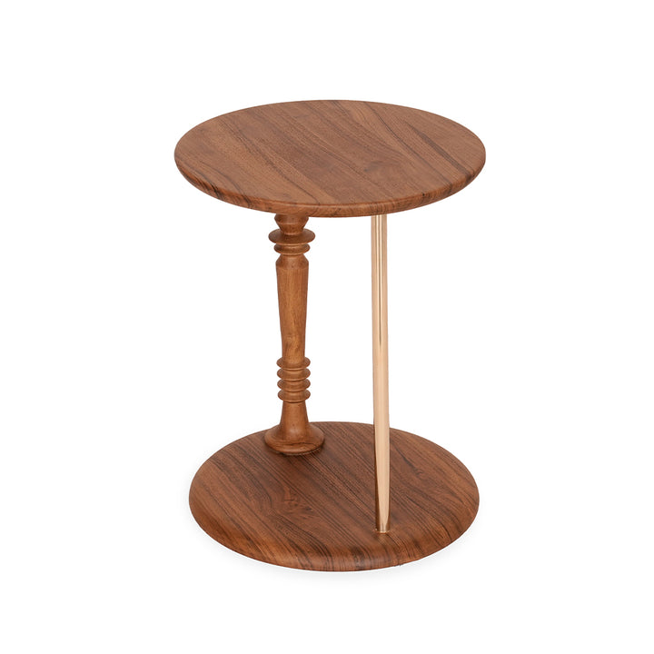 Mimilo – Teakwood Side Table with Brass - Alankaram