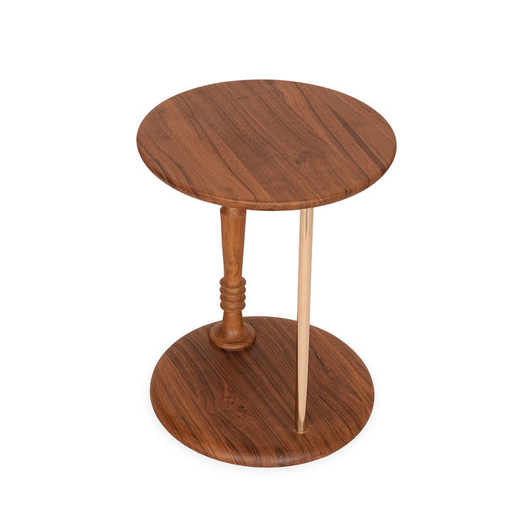 Mimilo – Teakwood Side Table with Brass - Alankaram
