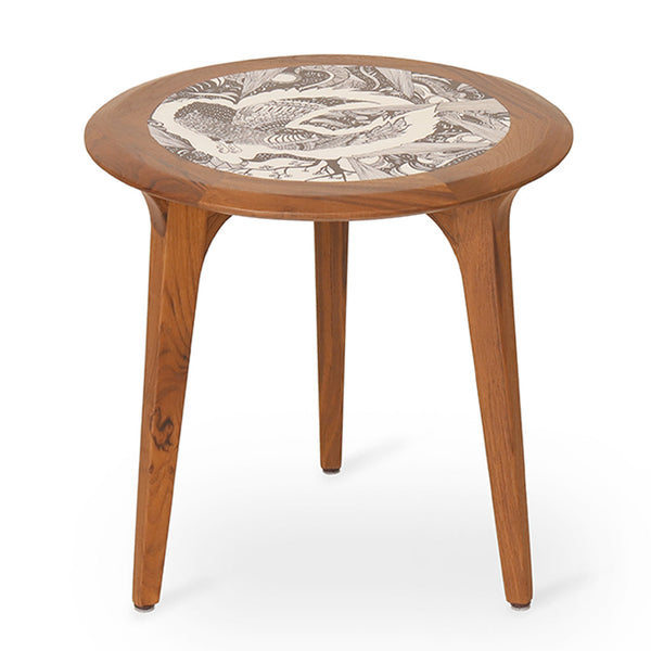 Vartula - Handpainted Side Table, Side Tables - Alankaram