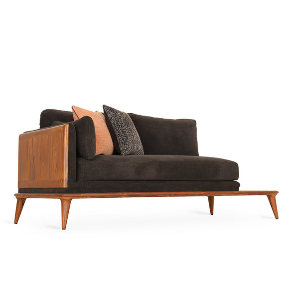 Mysig - Two Seater Teak Sofa, One side Armrest