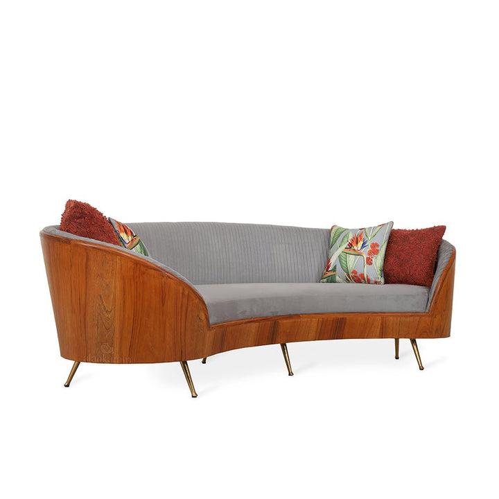 Rikoma - Three Seater Metal Sofa Wooden back