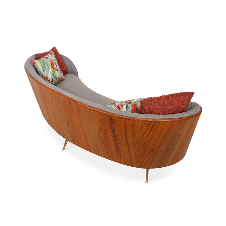 Rikoma - Three Seater Metal Sofa Wooden back