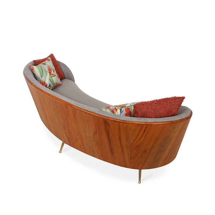 Rikoma - Three Seater Metal Sofa Wooden back