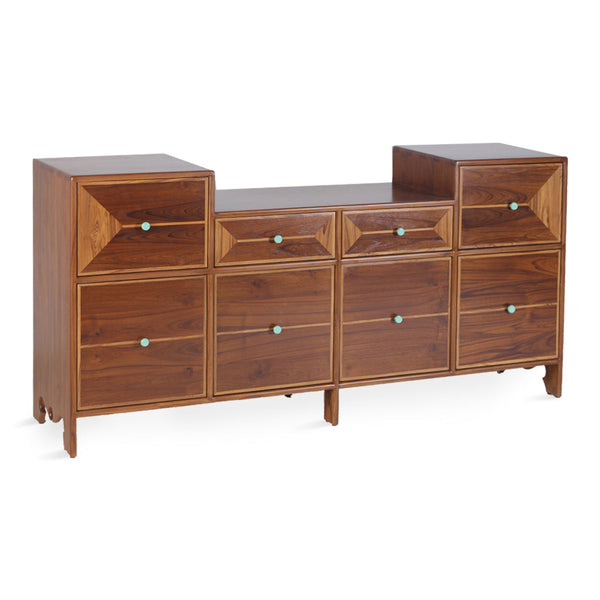 Opslaan - Teakwood Chest of Drawers with Eight Drawers