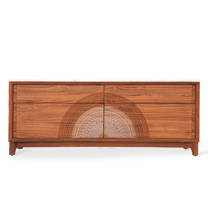 Holvi Teakwood Storage Unit with Traditional Desgin on Front