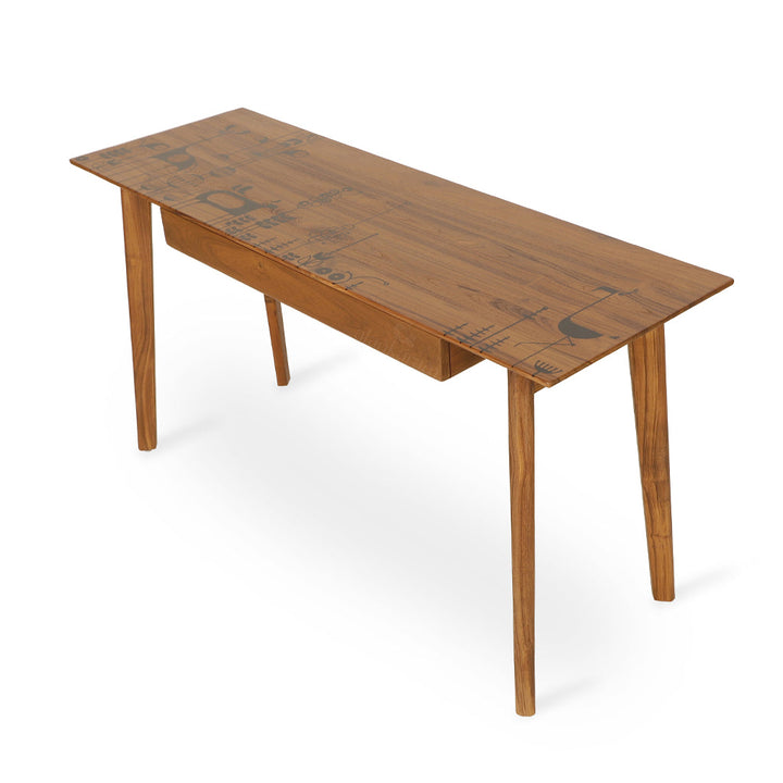 Ajji - Study Table with Black Art work