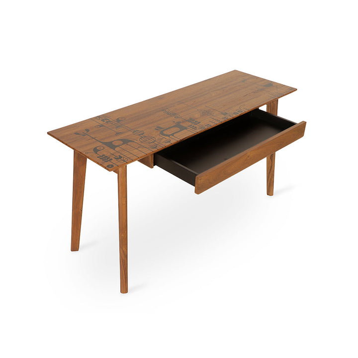 Ajji - Study Table with Black Art work