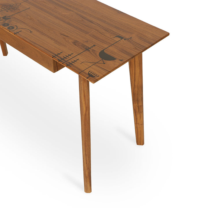 Ajji - Study Table with Black Art work