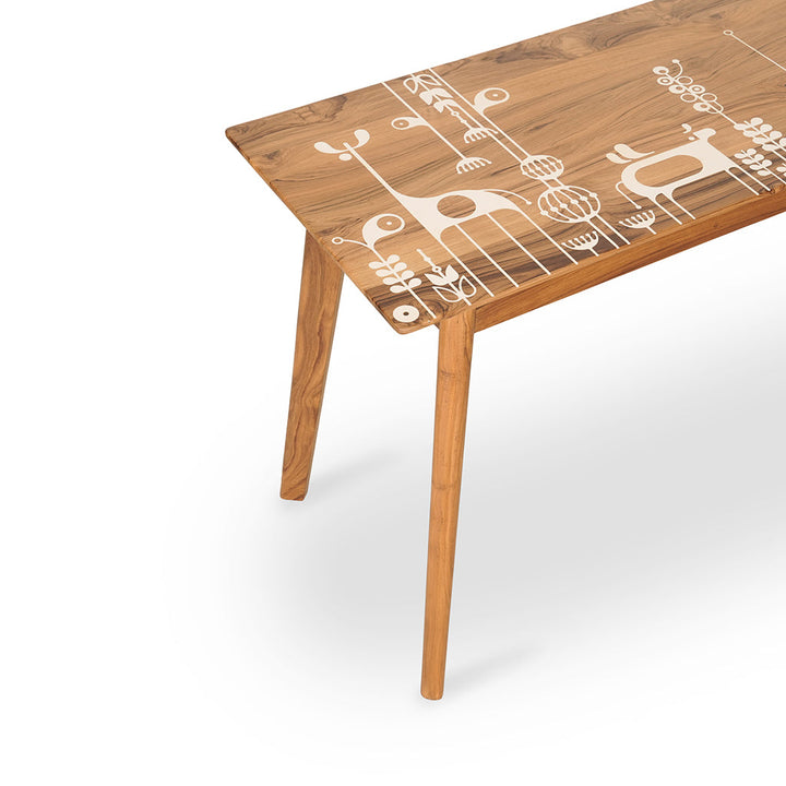 Ajji - Study Table with White Art work