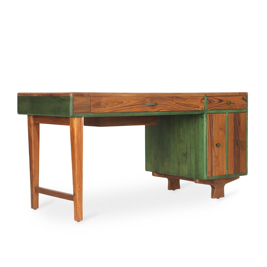 Rizu - Teak Study Table, Stained | Alankaram