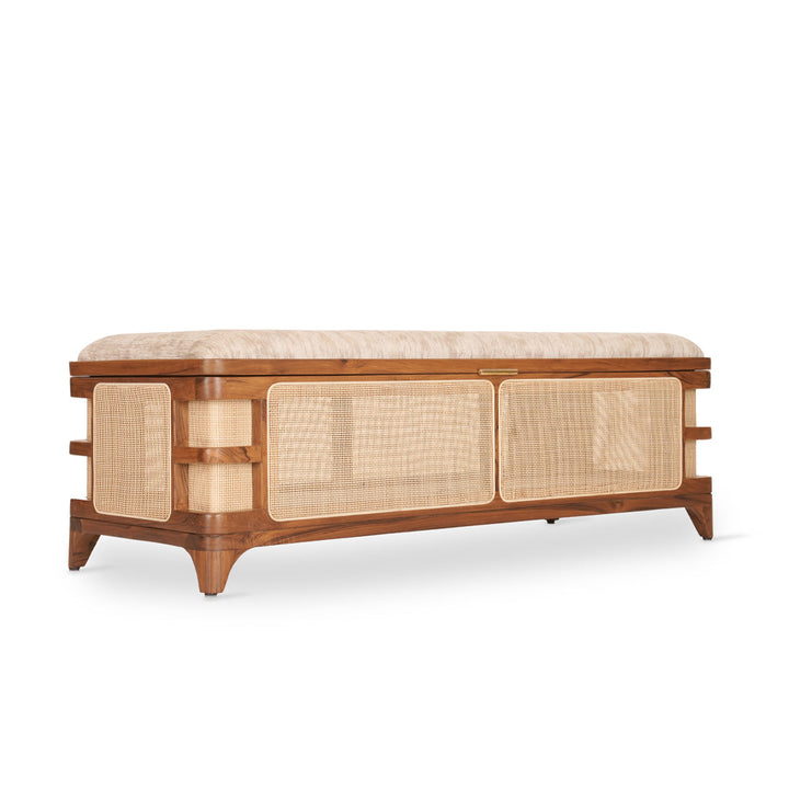 Cist Teakwood Trunk with Rattan
