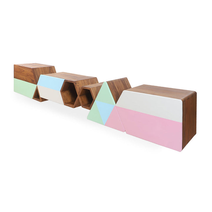 Trokuti - TV Unit with Colorful Fronts