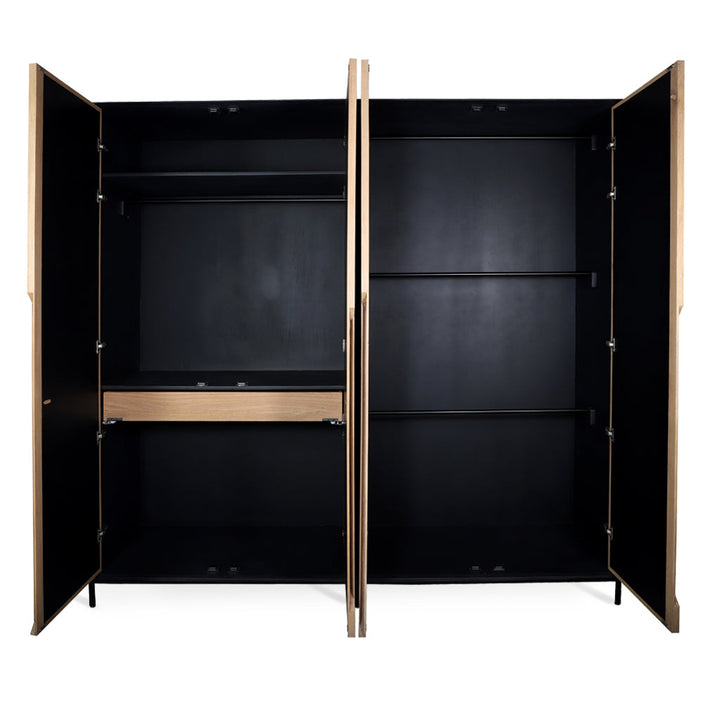 Orman Solidwood Wardrobe with Metal Legs