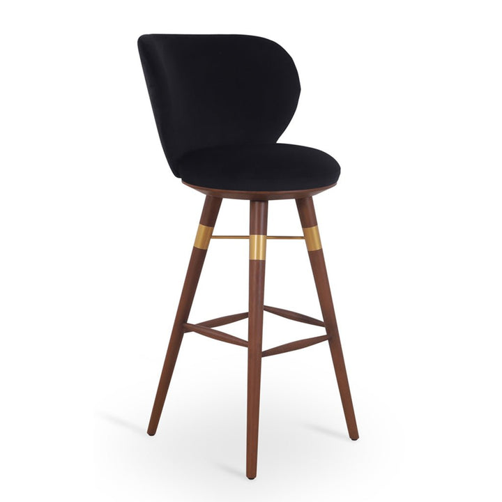 Bhrami - Wooden High Chair with Golden PU