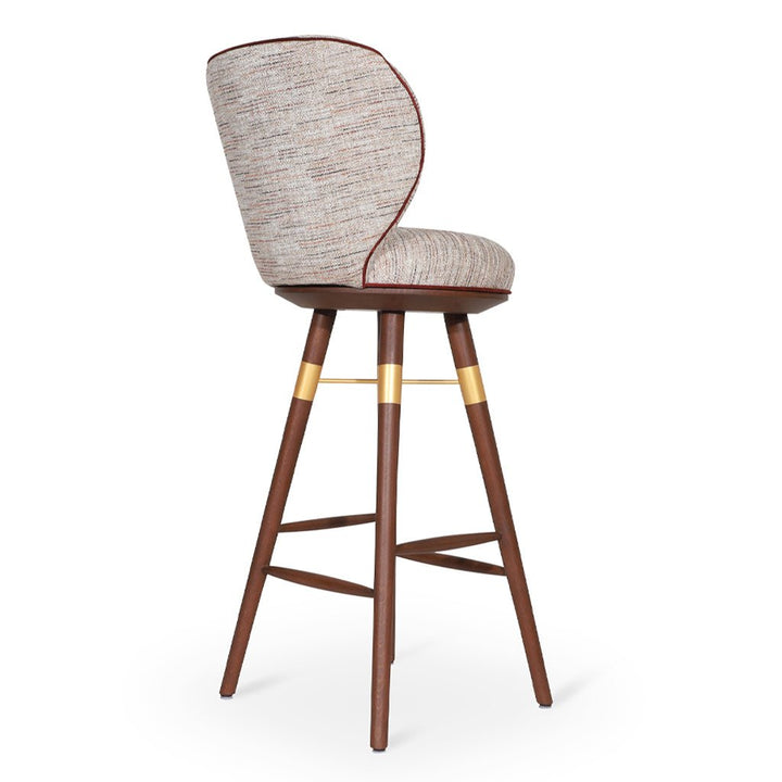 Bhrami - Wooden High Chair with Golden PU