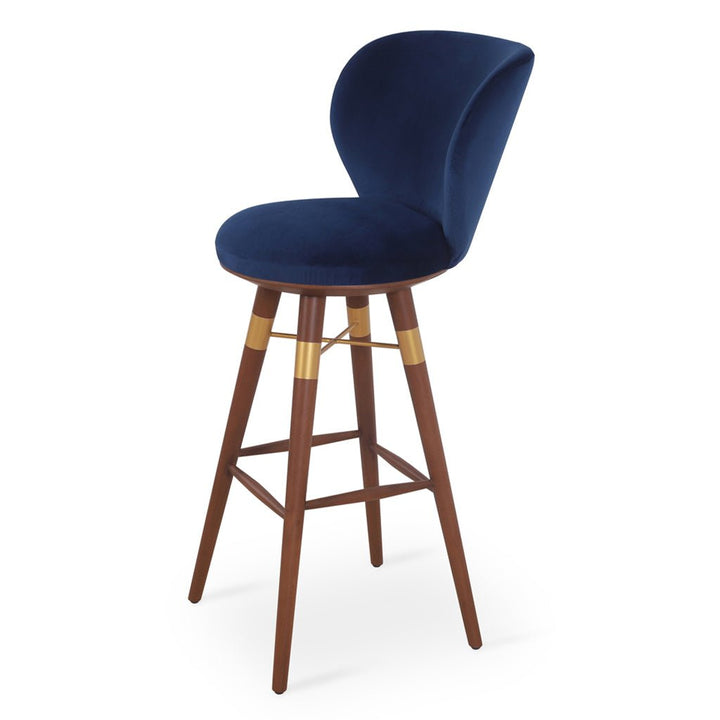 Bhrami - Wooden High Chair with Golden PU
