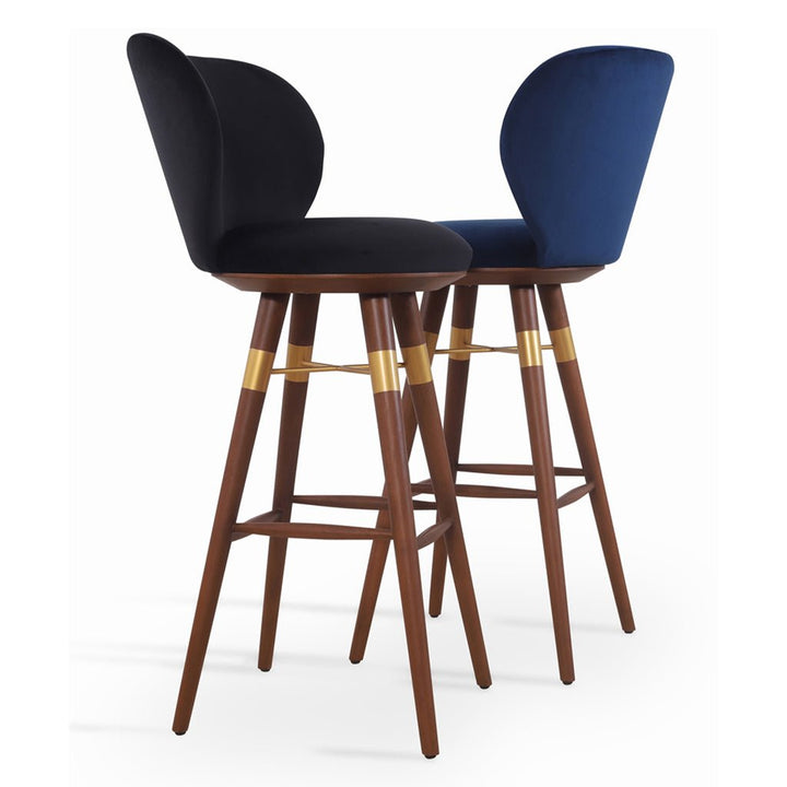 Bhrami - Wooden High Chair with Golden PU
