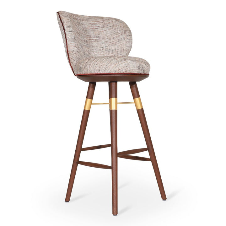 Bhrami - Wooden High Chair with Golden PU