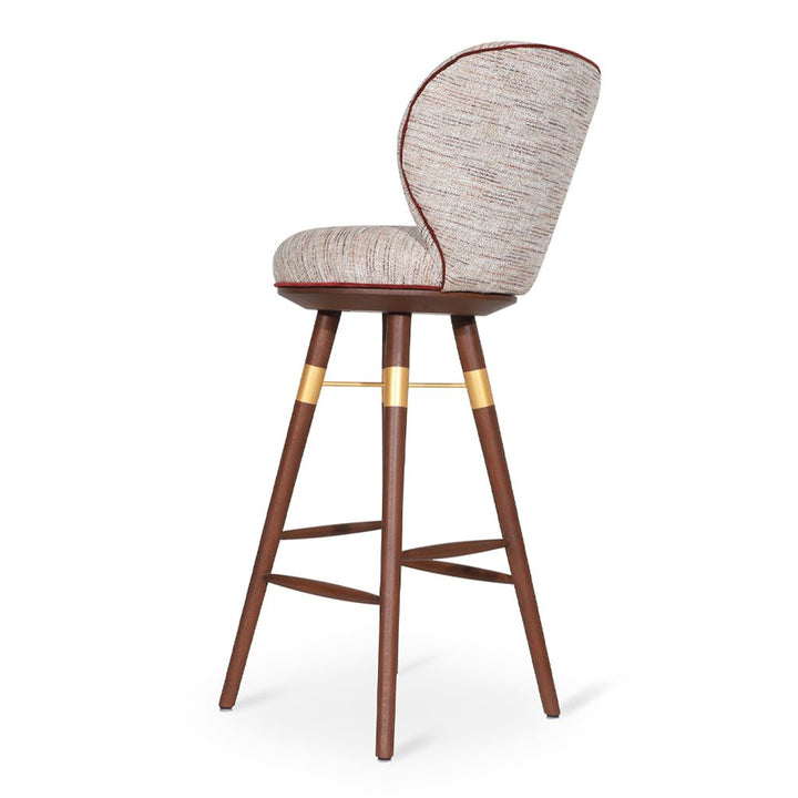 Bhrami - Wooden High Chair with Golden PU