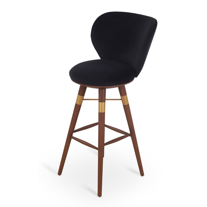 Bhrami - Wooden High Chair with Golden PU