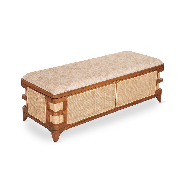 Cist Teakwood Trunk with Rattan