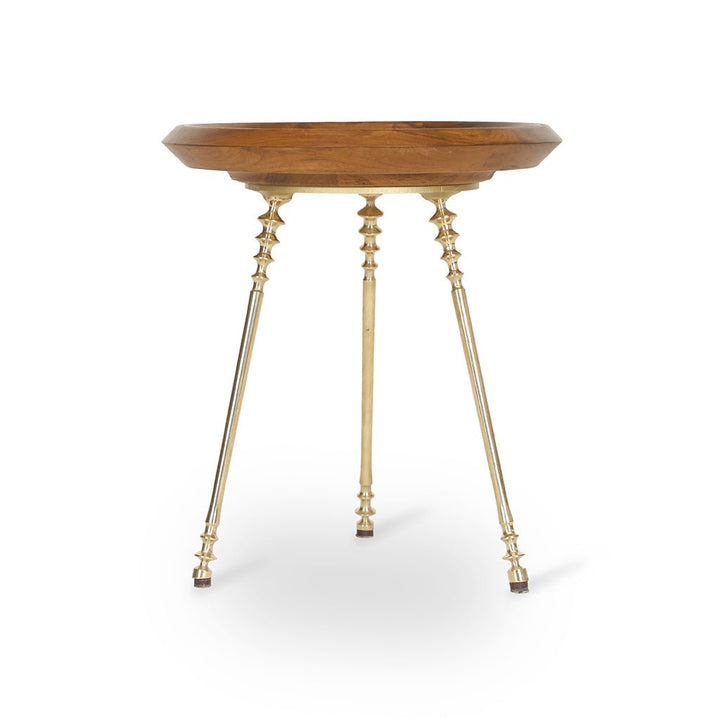 Conico - Teakwood Side Table Set with Brass