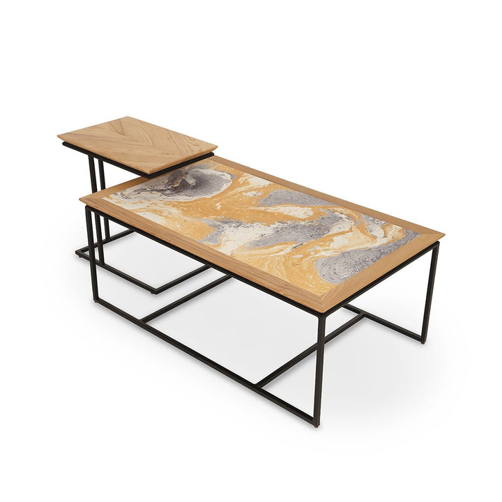 Dualis - Center Table with Multicolor Artwork
